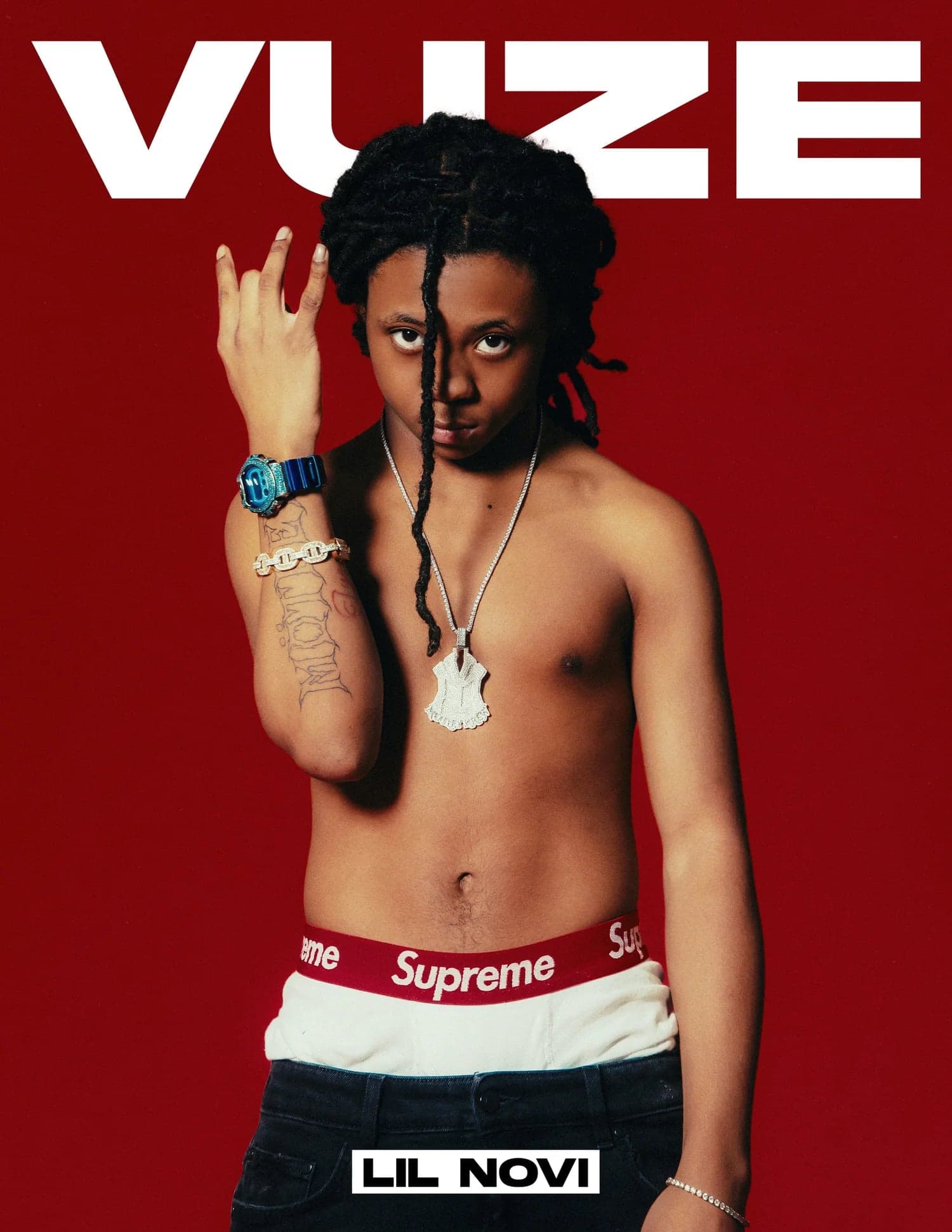 Lil Novi photographed for a magazine cover